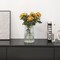 Clear Glass Vase for Flower, Glass Flower Vase, Flower Vase for Bouquet, Modern Glass Vase, Ribbed Glass Vase for Living Room, Bedroom, Dining Table, Office, Wedding, Centerpieces, 8 Inches